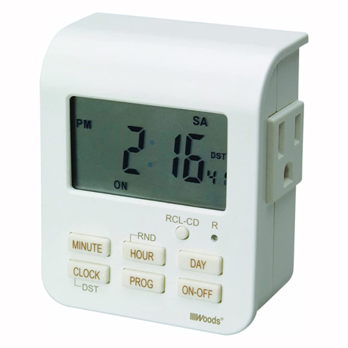 ACDT-36 Woods 7-Day Indoor Digital timer w/Dual Outlets