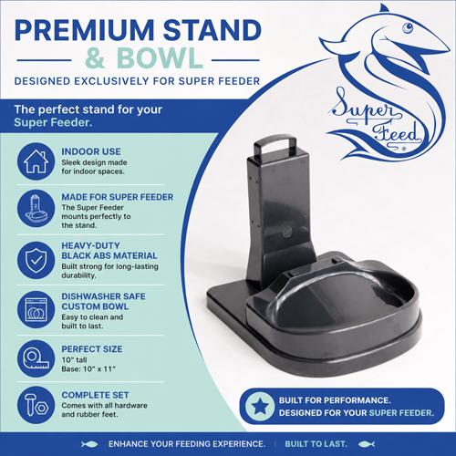 premium stand and bowl designed exclusively for Super Feeder