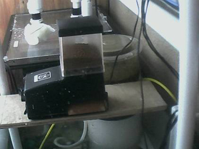 wifi fish feeder on platform