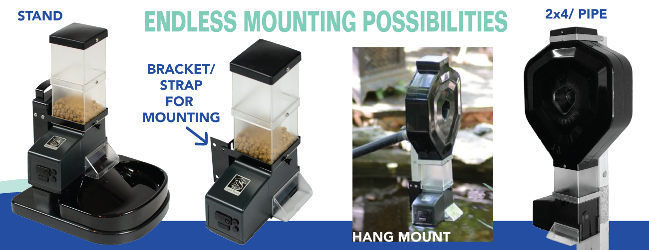 many ways to mount the automatic pet feeder