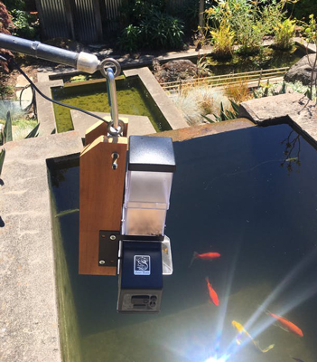 example of hand mount installation of automatic feeder
